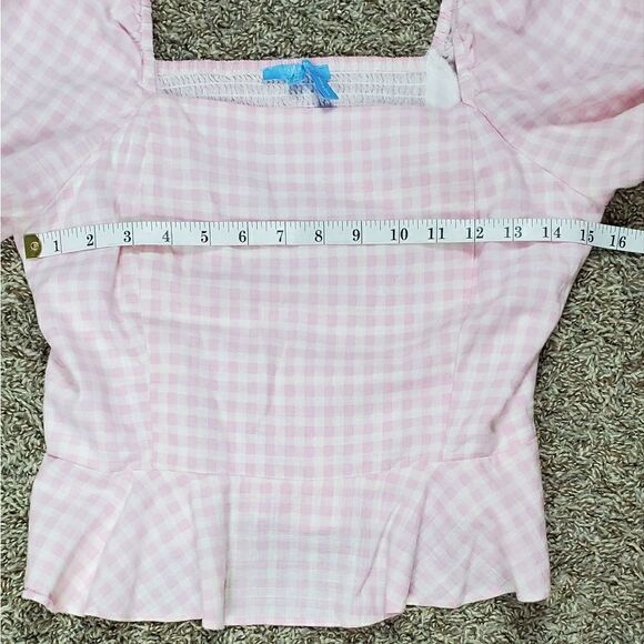 Draper James Pink & White Checked Top - Picture 3 of 6